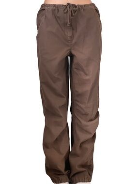 TNA Parachute Drawstring Pants Cotton Brown Size S GUC